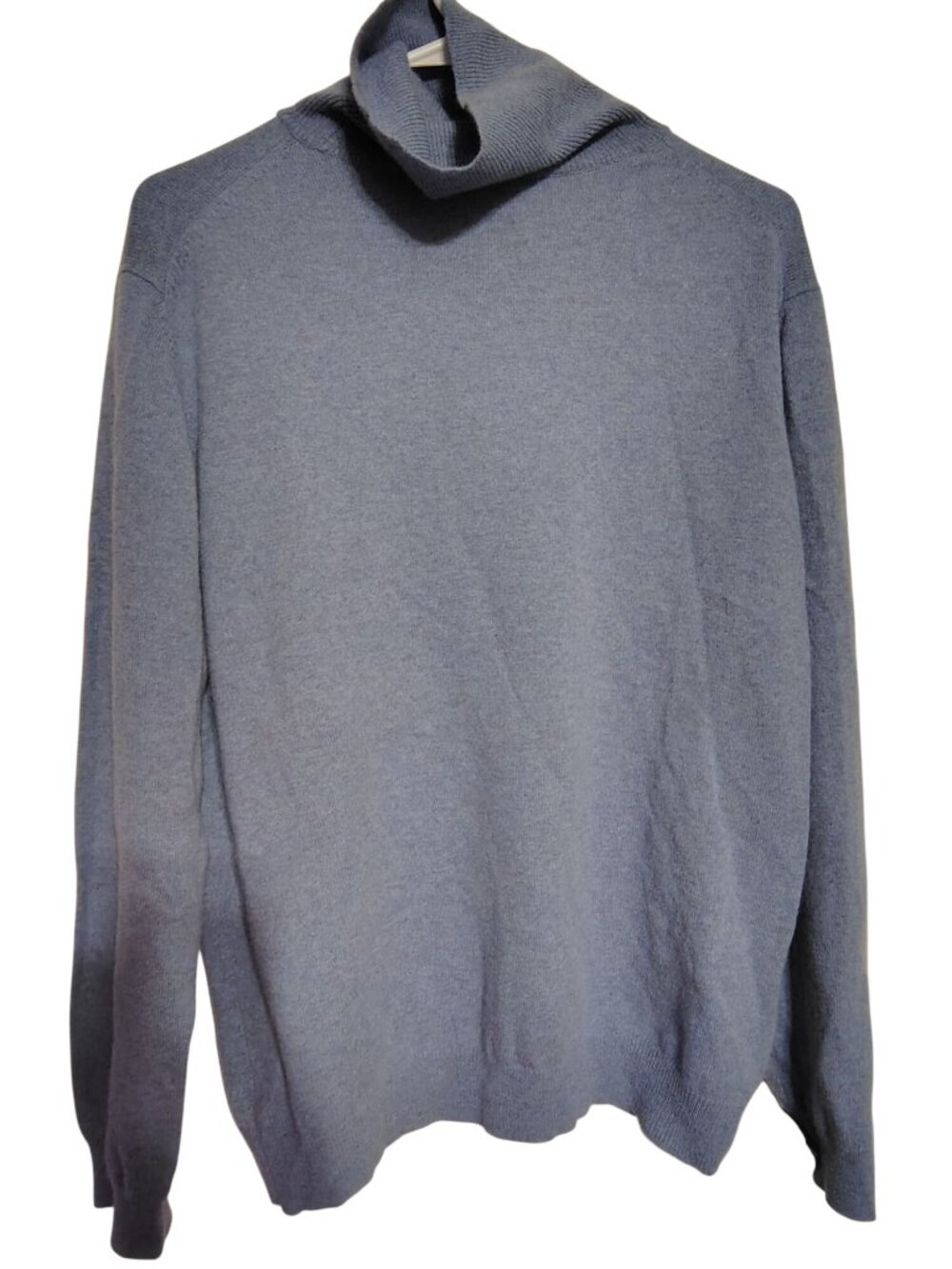 Celeste XL Cashmere Dusty Blue Cowl Turtleneck Sweater Women's Super Soft